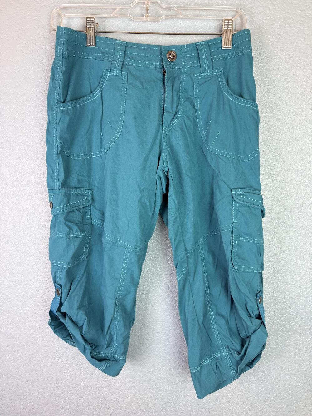 Kuhl Pants Womens 6 Blue Cargo Capri Stretch Hiking Outdoor Travel Lightweight